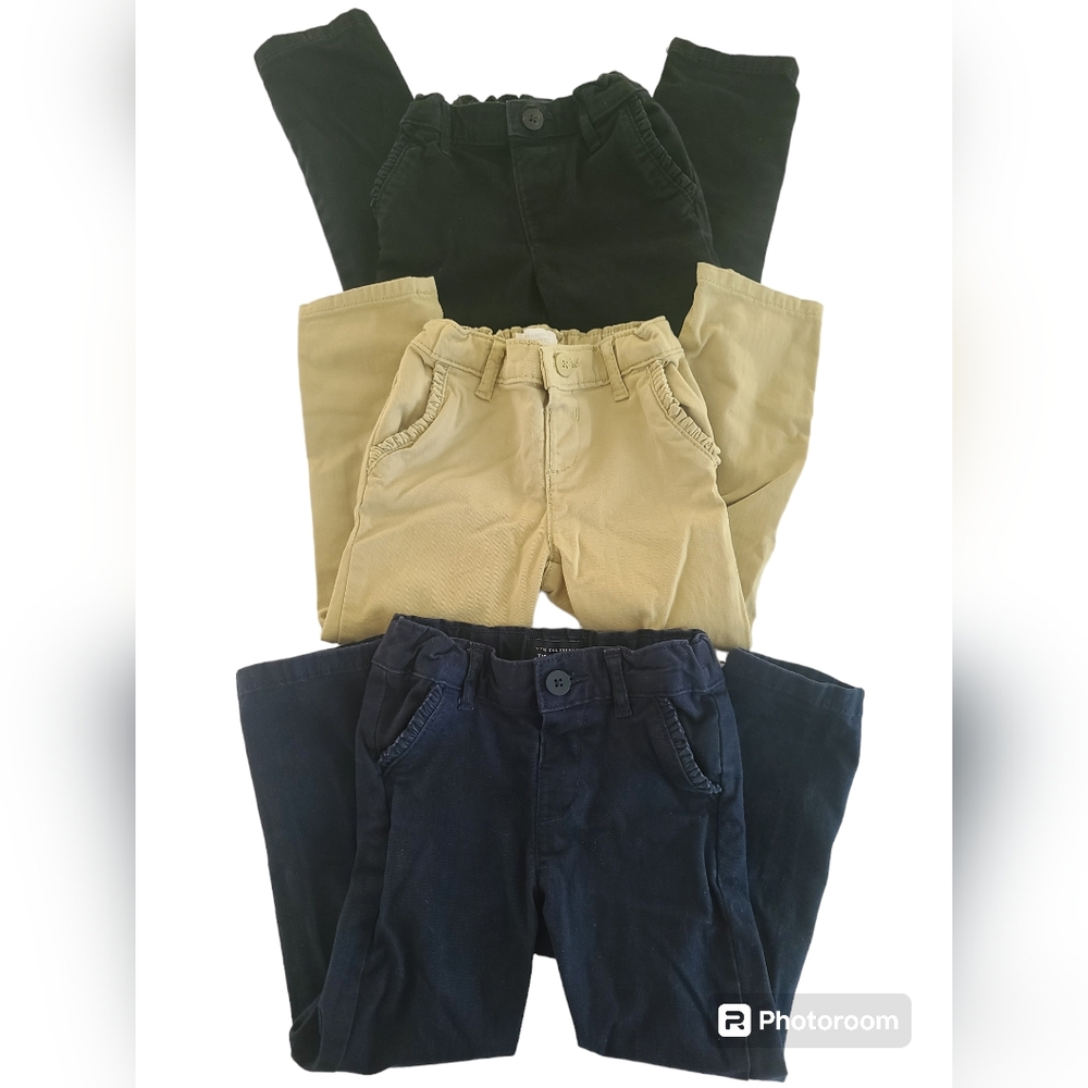 The Children's Place Pants Bundle Black Navy Blue Khaki Toddler Girl Size 3T